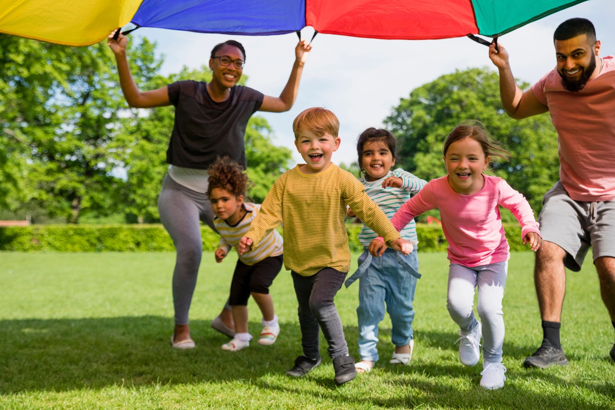 children playing outdoors daycare